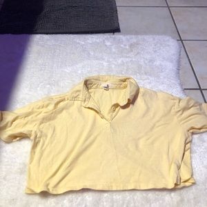 Yellow collared crop top